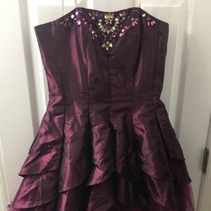 Maroon Masquerade mini gown/formal dress.